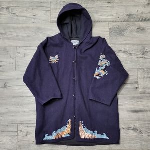 Nepal handmade vintage embroidered wool coat